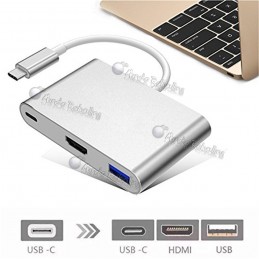 Adaptador USB Tipo C 3 en 1 a USB-C/HDMI/USB3.0