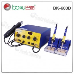 BAKU BK-603D / Estación de Soldar 3 en 1 / Doble Cautín + Aire Caliente / 800W