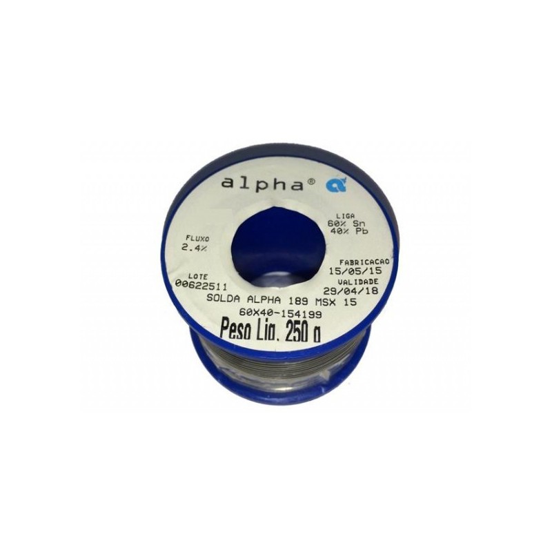 Soldadura en Rollo ALPHA / 250 gr / 1.5mm / Sn60-Pb40 / 189MSX15-250