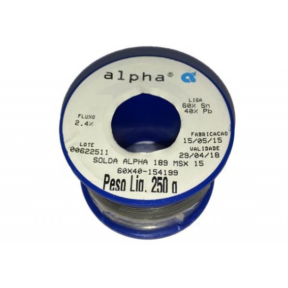 Soldadura en Rollo ALPHA / 250 gr / 1.5mm / Sn60-Pb40 / 189MSX15-250