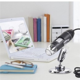 Microscopio USB 1600X + Adaptadores Micro USB y USB tipo C  / 8 Luces Led