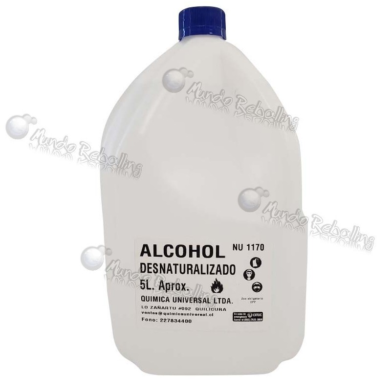 Alcohol Desnaturalizado / Bidón 5 Litros / 96% Etílico Alta Pureza