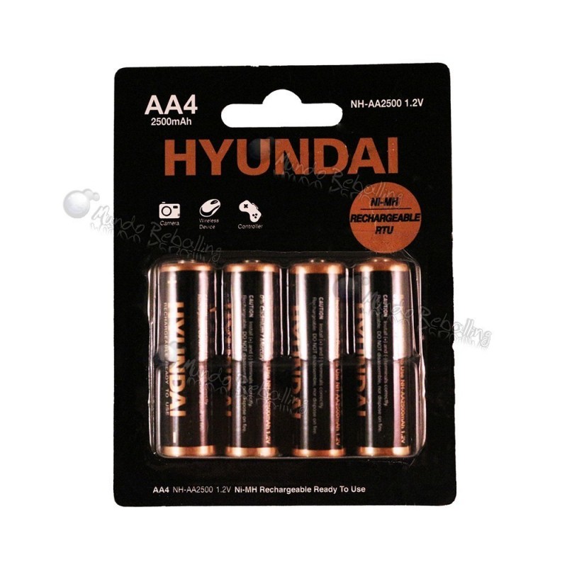 Pack Blister 4 Pilas AA Recargables / 2500MAH / HYUNDAI