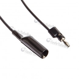 Cable de prueba negro / Terminales Banano 4mm y Caimán / Largo 1 metro / POMONA