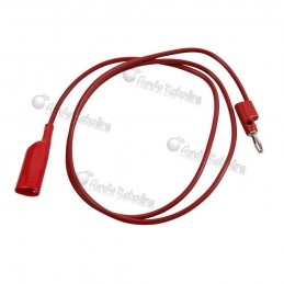Cable de prueba rojo / Terminales Banano 4mm y Caimán / Largo 1 metro / POMONA