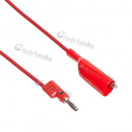 Cable de prueba rojo / Terminales Banano 4mm y Caimán / Largo 1 metro / POMONA