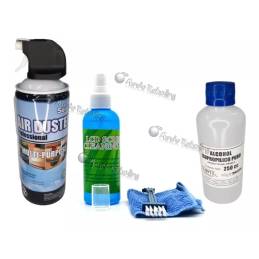 Set Limpieza Aire comprimido 400cc + Alcohol Isopropílico 250ml + Kit limpia pantallas LCD 3 en 1