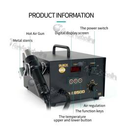 QUICK 850D / Estación de Aire Caliente / Antiestática / 420W / 24lt-min