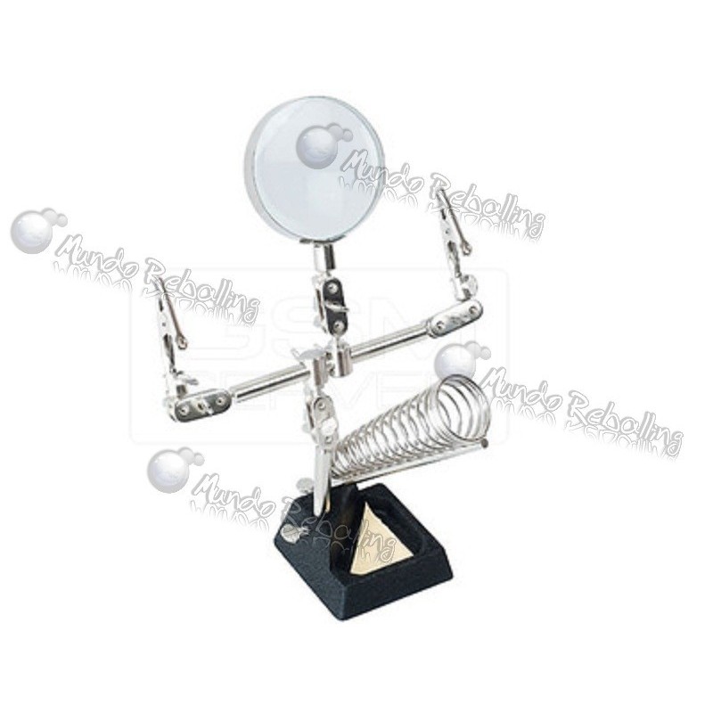 Soporte para placa con lupa (Tercera Mano) / Pro's Kit 608-391E