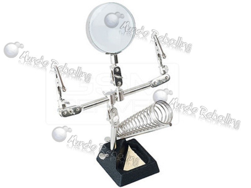 Soporte para placa con lupa (Tercera Mano) / Pro's Kit 608-391E