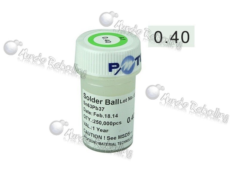 BOLAS DE SOLDADURA 0,40MM (ESTANO 63% / PLOMO 37%)