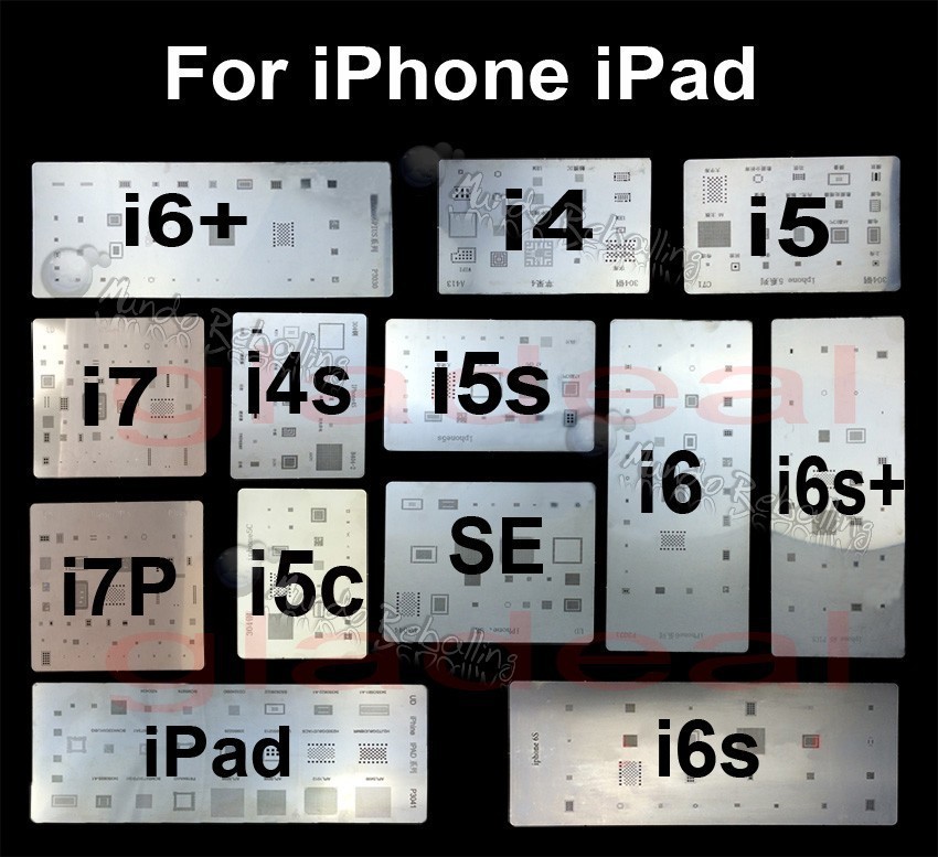 Pack 13 Stencils Celulares iPhone 4 4S 5 5S 6 6S 7 Plus iPad