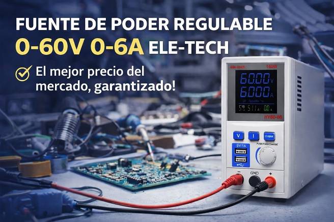 Fuente de poder ELE-TECH regulable 60V 6A